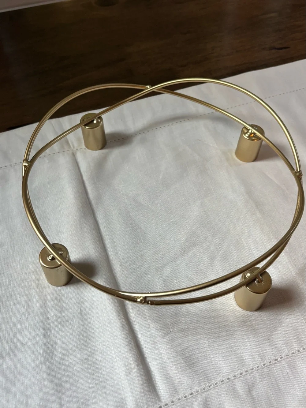 Gold Metal 4-Holder Candle Ring - Home Accents